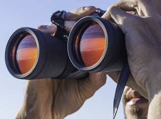 Looking through binoculars